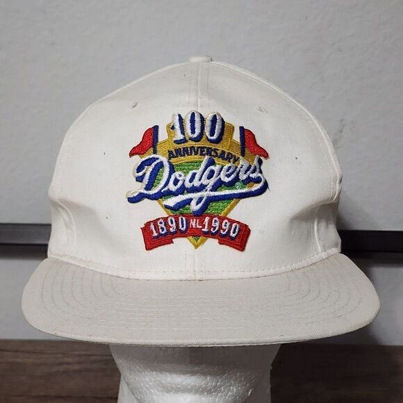Vintage New Era Los Angeles Dodgers 100 Year Anniversary Snapback Hat White